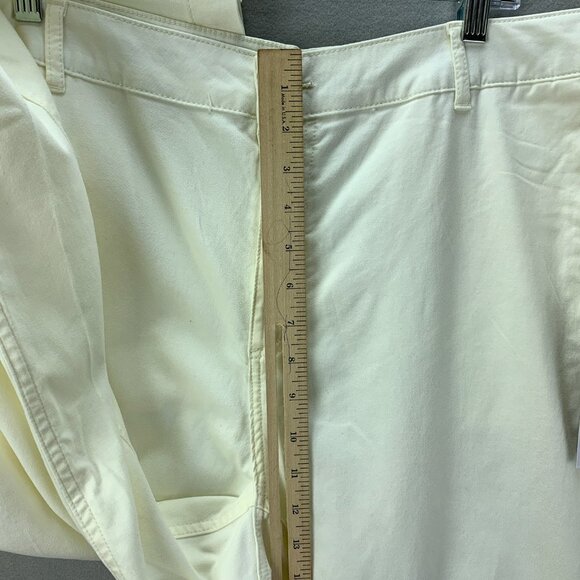 Soft Surroundings Pants Womens 20W Cream White Wide Leg‎ Full Length Hem Slits - Picture 9 of 15